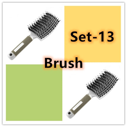 Hairbrush Anti Klit Brushy Haarborstel Women Detangler Hair Brush Bristle Nylon Scalp Massage  Teaser Hair Brush Comb - Novah