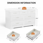 commode blanche moderne avec 3 tiroirs et poignées en métal, rangement pour vêtements, dimensions 47,6″L x 15,7″l x 26,6″H