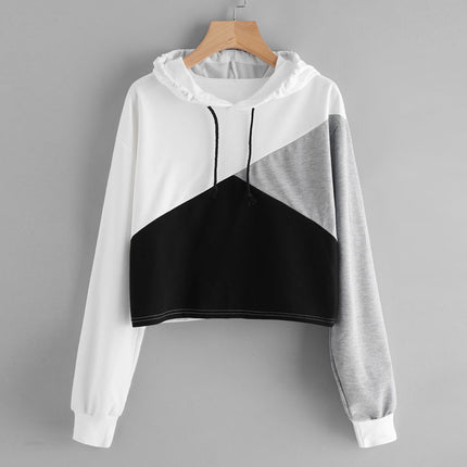 Color-blocking Long-sleeved Hat Cotton Sweatshirt