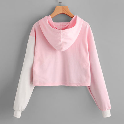 Color-blocking Long-sleeved Hat Cotton Sweatshirt