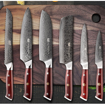 Damascus Six-piece Knife Set Chef's Special Knife