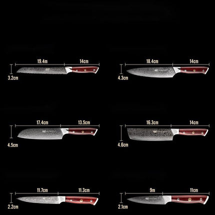 Damascus Six-piece Knife Set Chef's Special Knife