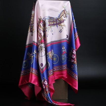 Summer Silk Scarf Women Leopard Print Foulard Square Shawl