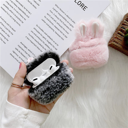 Compatible with Apple, Cute Pink Rabbit Airpods Protective Cover Plush Soft Silicone Airpods Pro Apple Wireless Bluetooth Headset Cover Airpods2 Protective Cover Ipods Shell Cover 3 Generation 23 Tide Brand Ins