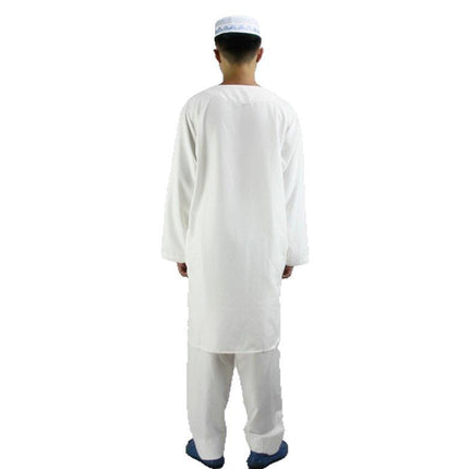 Muslim Men's New Cotton Hemp Embroidery Islamic Liturgy Embroidered Hui Men's Suit Two Piece Wholesale