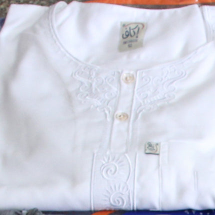 Muslim Men's New Cotton Hemp Embroidery Islamic Liturgy Embroidered Hui Men's Suit Two Piece Wholesale