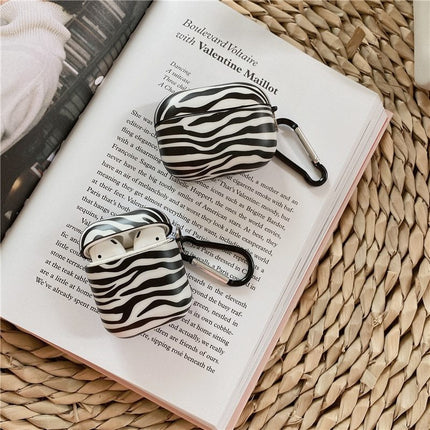 Compatible with Apple, Compatible with Apple , Black And White Striped Earphone Case For Airpods Protective Case