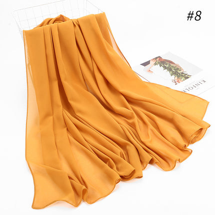 Women's Hijab Scarf Monochrome Pearl Chiffon Headscarf