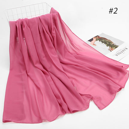 Women's Hijab Scarf Monochrome Pearl Chiffon Headscarf