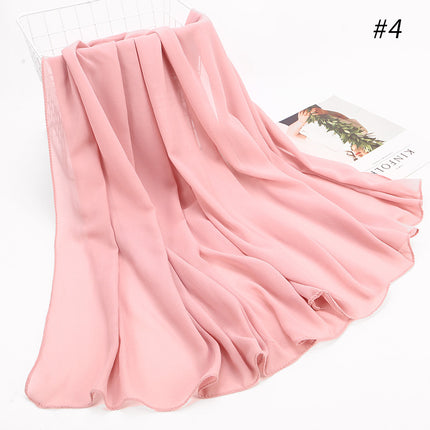 Women's Hijab Scarf Monochrome Pearl Chiffon Headscarf