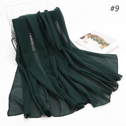 Women's Hijab Scarf Monochrome Pearl Chiffon Headscarf