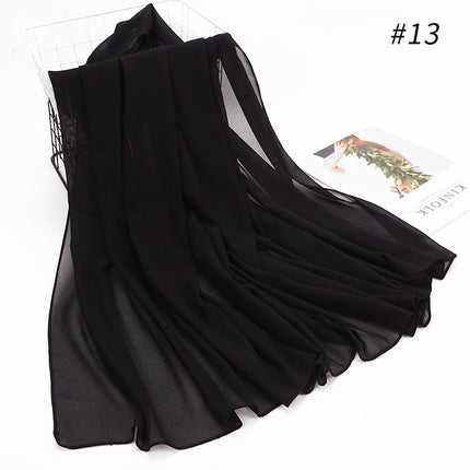 Women's Hijab Scarf Monochrome Pearl Chiffon Headscarf