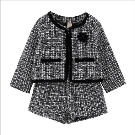 Little Fragrance Jacket Shorts Girls Suit