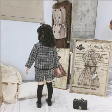 Little Fragrance Jacket Shorts Girls Suit