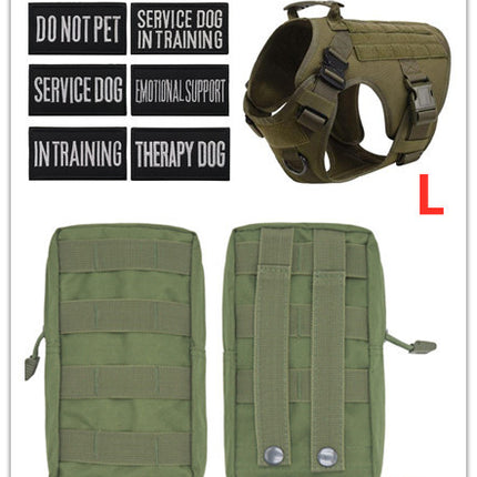 Military Tactical Dog Harness German Shepherd Adjustable Pet Dog Back