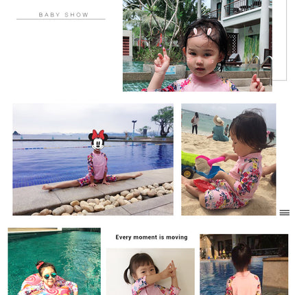 Yi Zi Children's Swimwear Girls Swimwear Baby Baby Split Pants Swimwear Big Kids Sunscreen Swimwear