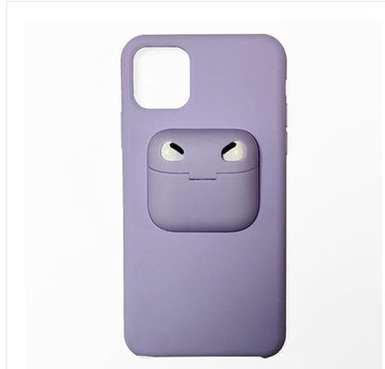 Compatible with Apple, Iphone11 Mobile Phone Shell  11Pro Bluetooth Creative Anti-Drop Silicone Three-Generation Airpods Integrated Headphone Cover