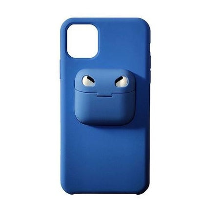 Compatible with Apple, Iphone11 Mobile Phone Shell  11Pro Bluetooth Creative Anti-Drop Silicone Three-Generation Airpods Integrated Headphone Cover