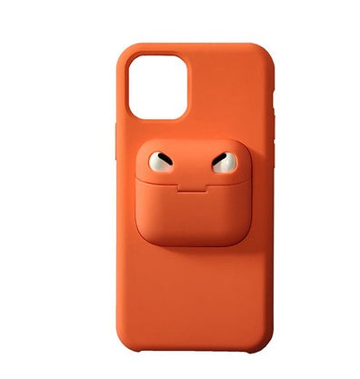 Compatible with Apple, Iphone11 Mobile Phone Shell  11Pro Bluetooth Creative Anti-Drop Silicone Three-Generation Airpods Integrated Headphone Cover