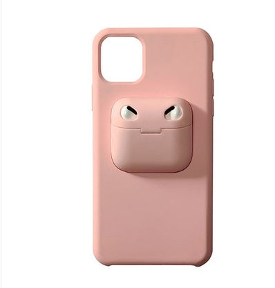 Compatible with Apple, Iphone11 Mobile Phone Shell  11Pro Bluetooth Creative Anti-Drop Silicone Three-Generation Airpods Integrated Headphone Cover