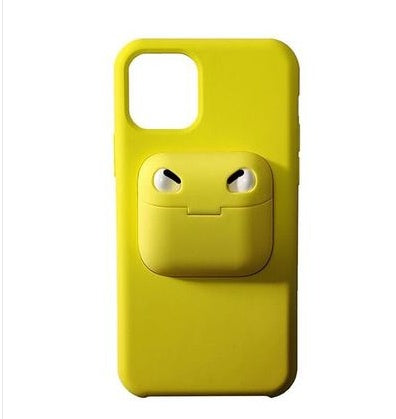 Compatible with Apple, Iphone11 Mobile Phone Shell  11Pro Bluetooth Creative Anti-Drop Silicone Three-Generation Airpods Integrated Headphone Cover