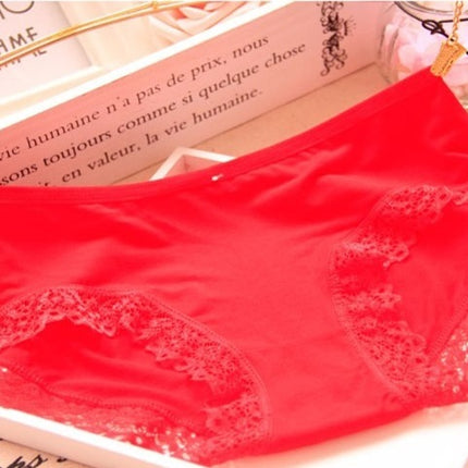 Modal Bamboo Charcoal Fiber Underwear Black Red Lace Underwear Women's Underwear
