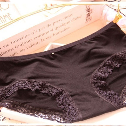Modal Bamboo Charcoal Fiber Underwear Black Red Lace Underwear Women's Underwear