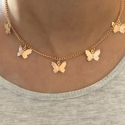 Simple Style Pendant Butterfly Necklace
