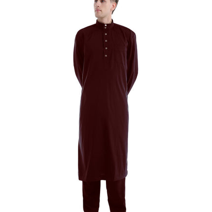 Muslim Two-piece Solid Color Men's Robe