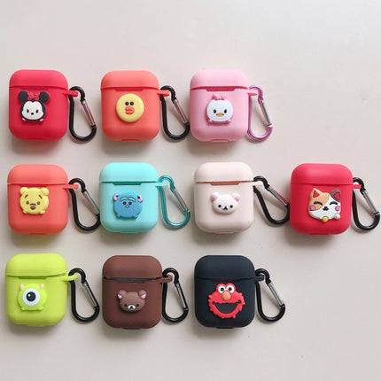 Compatible with Apple, AirPods protective jacket cute cartoon silicone anti-falling earphone jacket Japanese Korean women''s key-clasp hanging rope