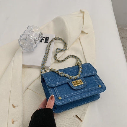 Casual Denim Shoulder Bag High-grade Lock Messenger Bag