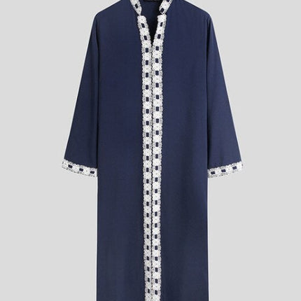 Muslim Long Sleeved Solid Color Casual Robe