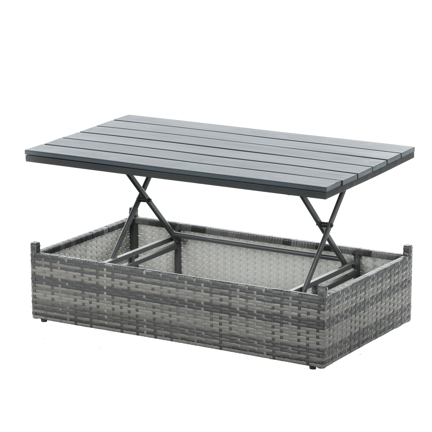 Ensemble de meubles de terrasse en rotin PE, comprenant canapé, fauteuils et table basse en contreplaqué, de la marque eprolo.