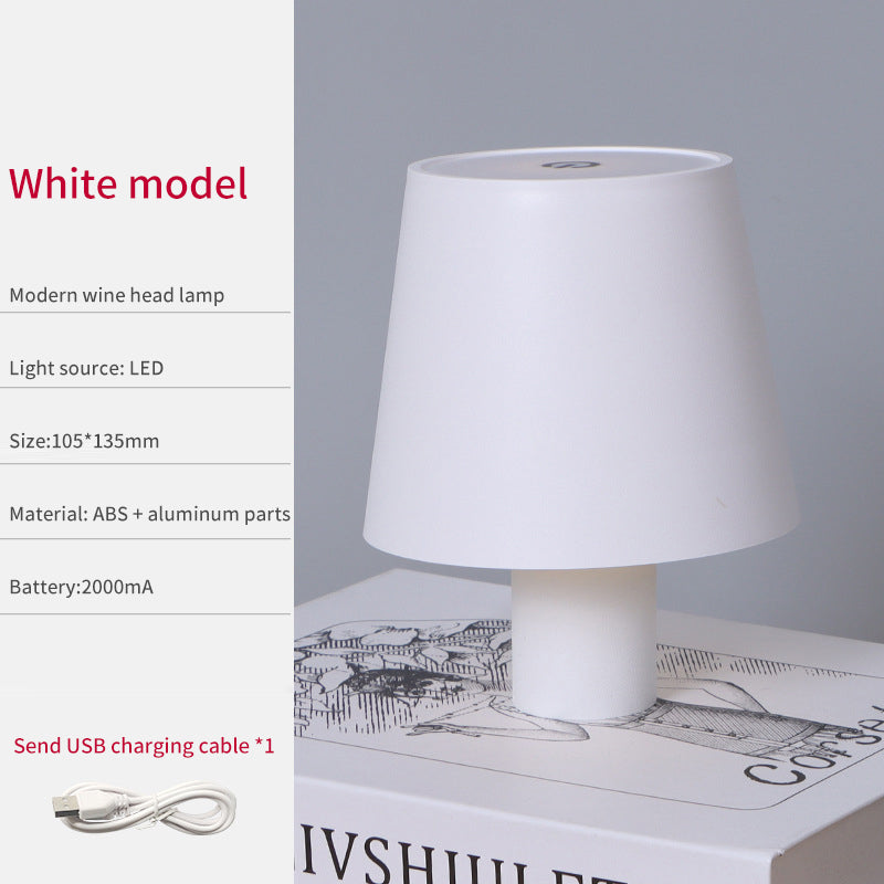 Lampe de table rechargeable en forme de champignon, portable, avec bouteille de vin, design créatif et ambiance claire pour bar.