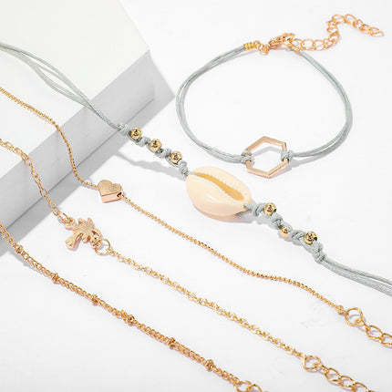 Shell Love Geometry 5 Piece Bracelet