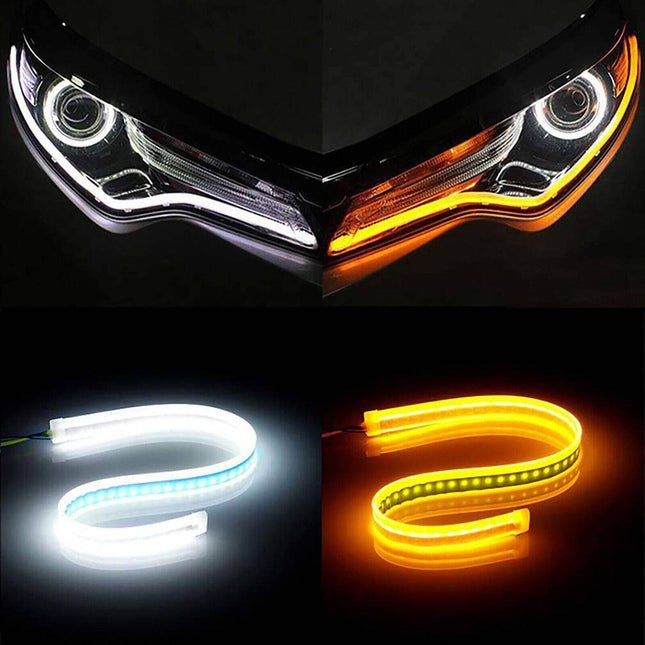 2x Auto LED Blinker Dynamische Streifen DRL Scheinwerfer Tagfahrlicht Lampe 60cm