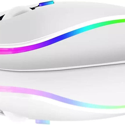 Slim Silent Rechargeable Wireless Mouse RGB LED USB Mice MacBook Laptop PC UK
