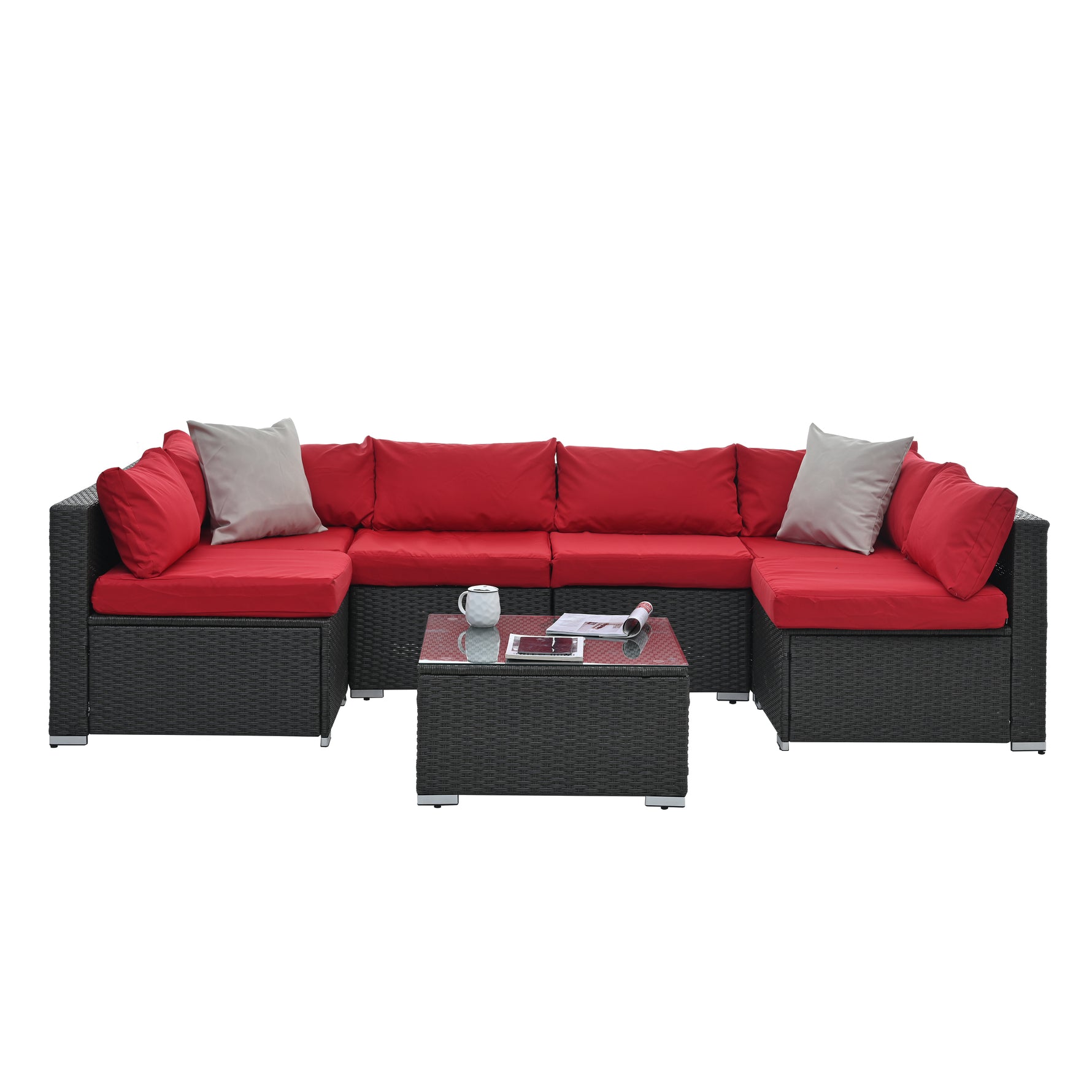 Ensemble de mobilier de terrasse eprolo avec table et chaises en bois pour patio extérieur, design moderne et confortable.
