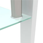 Table basse blanche en verre clair, moderne, pour salon, table d'appoint ou centrale, meuble de salon eprolo.