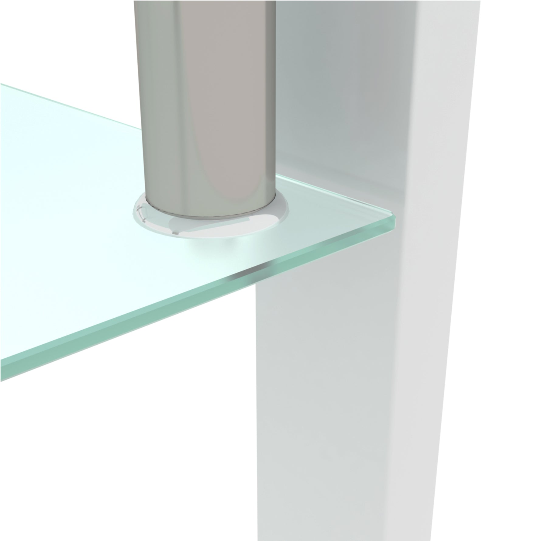 Table basse blanche en verre clair, moderne, pour salon, table d'appoint ou centrale, meuble de salon eprolo.