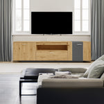 Meuble TV moderne de 70 pouces en bois avec compartiments de rangement, fabriqué par eprolo.
