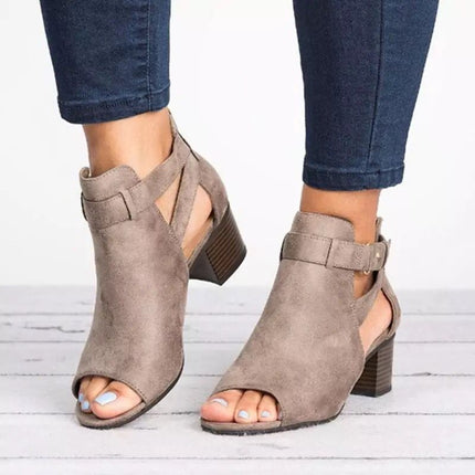 European And American Women's Back Zipper Sandals