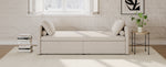 Fauteuil lounge moderne avec coussin, convertible en canapé-lit, par eprolo, en tissu gris avec accoudoirs confortables.