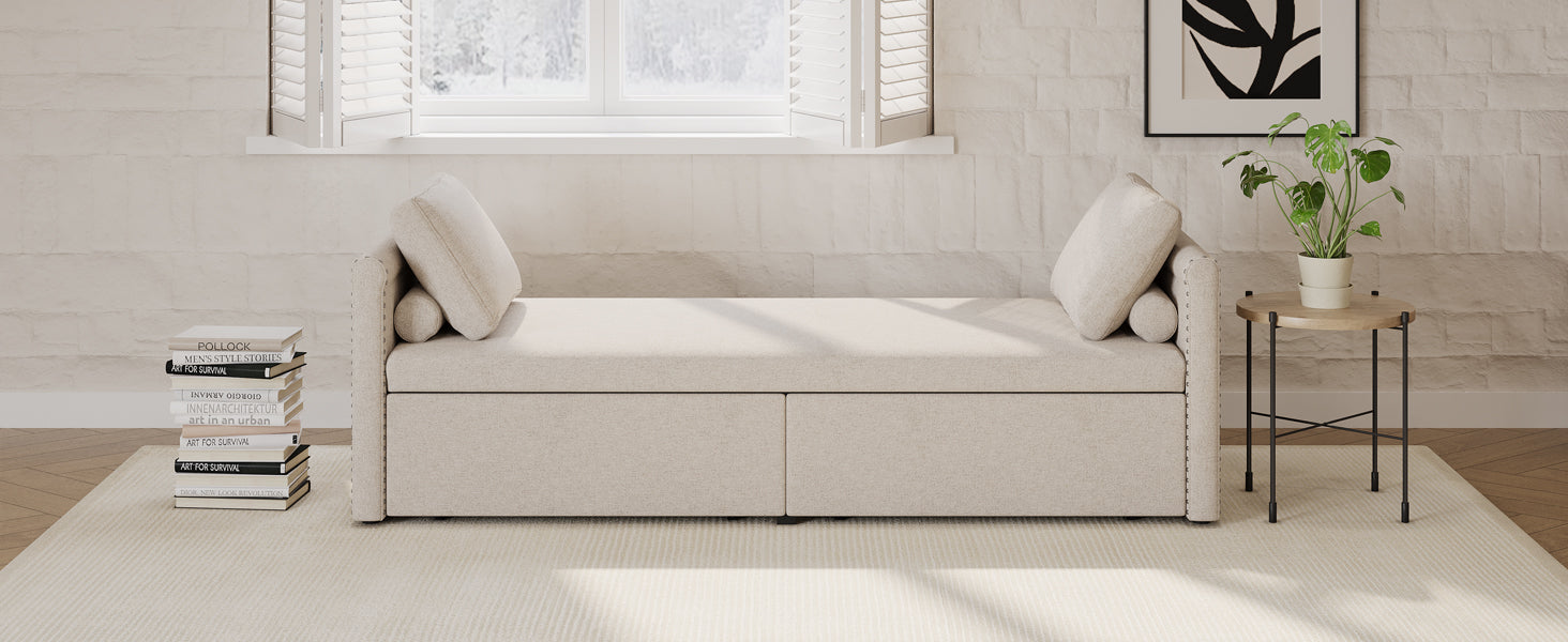 Fauteuil lounge moderne avec coussin, convertible en canapé-lit, par eprolo, en tissu gris avec accoudoirs confortables.