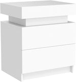Nuit blanche moderne eprolo avec tiroirs en bois blanc, design épuré et look contemporain pour chambre à coucher.
