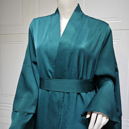 Muslim Fashion Solid Color Robe Abaya Outer Wear Cardigan