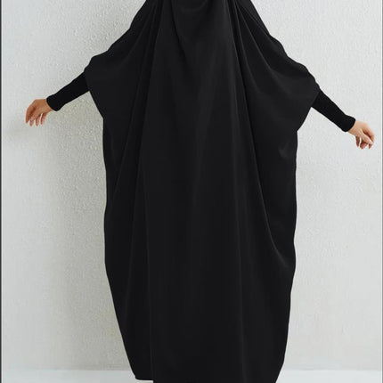 Middle East DUBAI Turkish Muslim Swing Solid Color Long Sleeve Smocking Robe