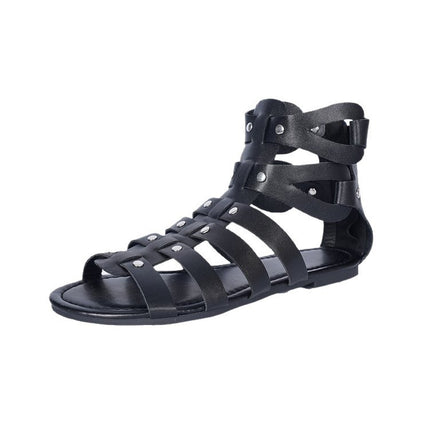 Women's Zipper Flat Casual Plus Size Roman Sandals