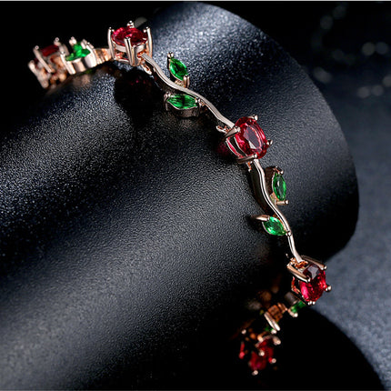 Plated crystal ladies bracelet