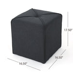 Pouf ottoman eprolo en tissu gris clair avec surface rembourrée, idéal pour le salon ou la chambre.